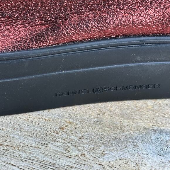 Kennel & Schmenger Metallic Leather Sneakers Women’s 5.5 Ribbon Lace Burgundy - Picture 5 of 14